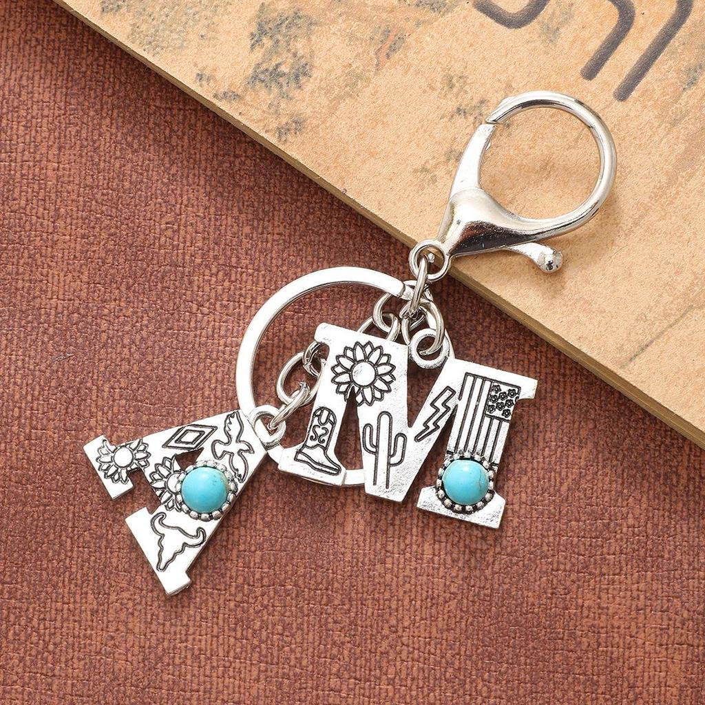 Alloy Retro European-American Keychain Pendant for Bags and Cars