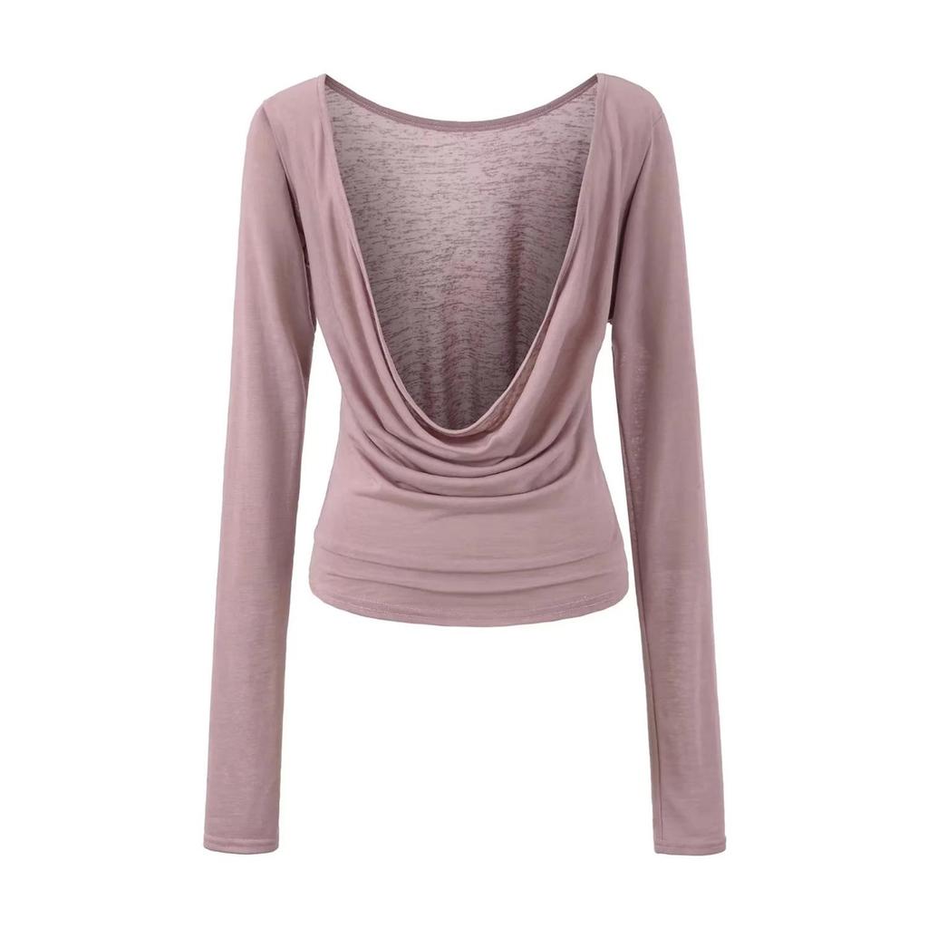 Halter Neck Chest-Pad Vest Top with Long-Sleeve Flowing Collar Cover-Up - Women's Two-Piece Hot Girl Set
