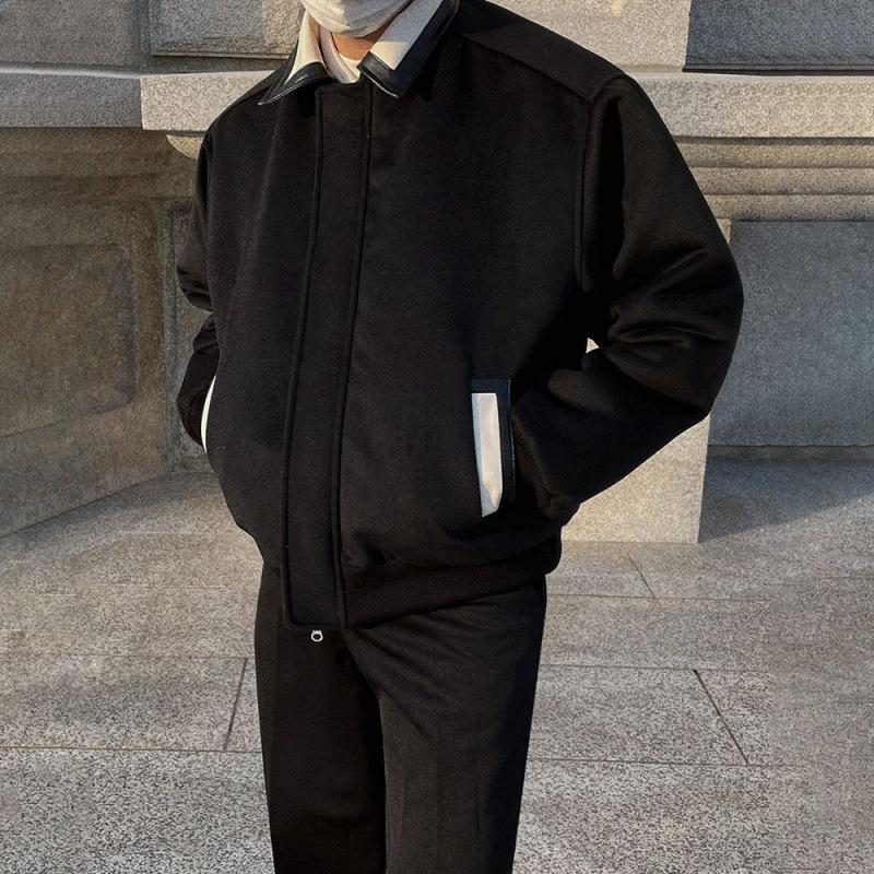 

Lapel Woolen Cotton Coat Men s Winter Thickened Coat Korean Style Loose Design Jacket Cotton Coat 2XL