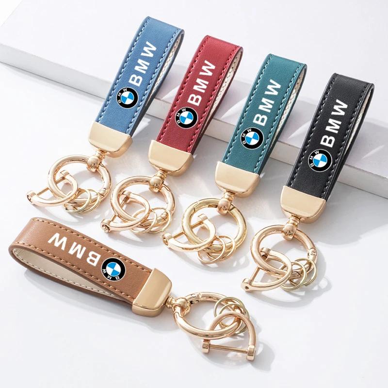 2025 Leather Keychain Emblem Car Keyring Key Chain Ring Pendant Accessories For BMW 1 3 5 7 Series X1 X2 X3 X5 X6 G30 G20 G1