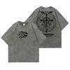 Anime Fullmetal Alchemist Vintage Washed T Shirt Oversize Cotton Tshirts Men Tee Cotton Streetwear Unisex Top
