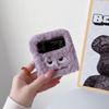 Plush Purple Phone Case with Funny Expression for Samsung Z Flip 3/4, Autumn/Winter Edition