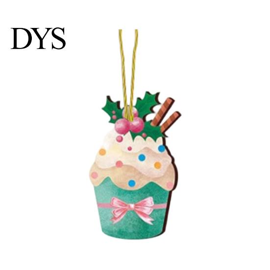 Festive Hanging Gift Pendants Christmas Wooden Ornament, Lollipop Cupcake Ice Cream Popsicle Kindergarten Supplies Decorations for Xmas Tree, Window,