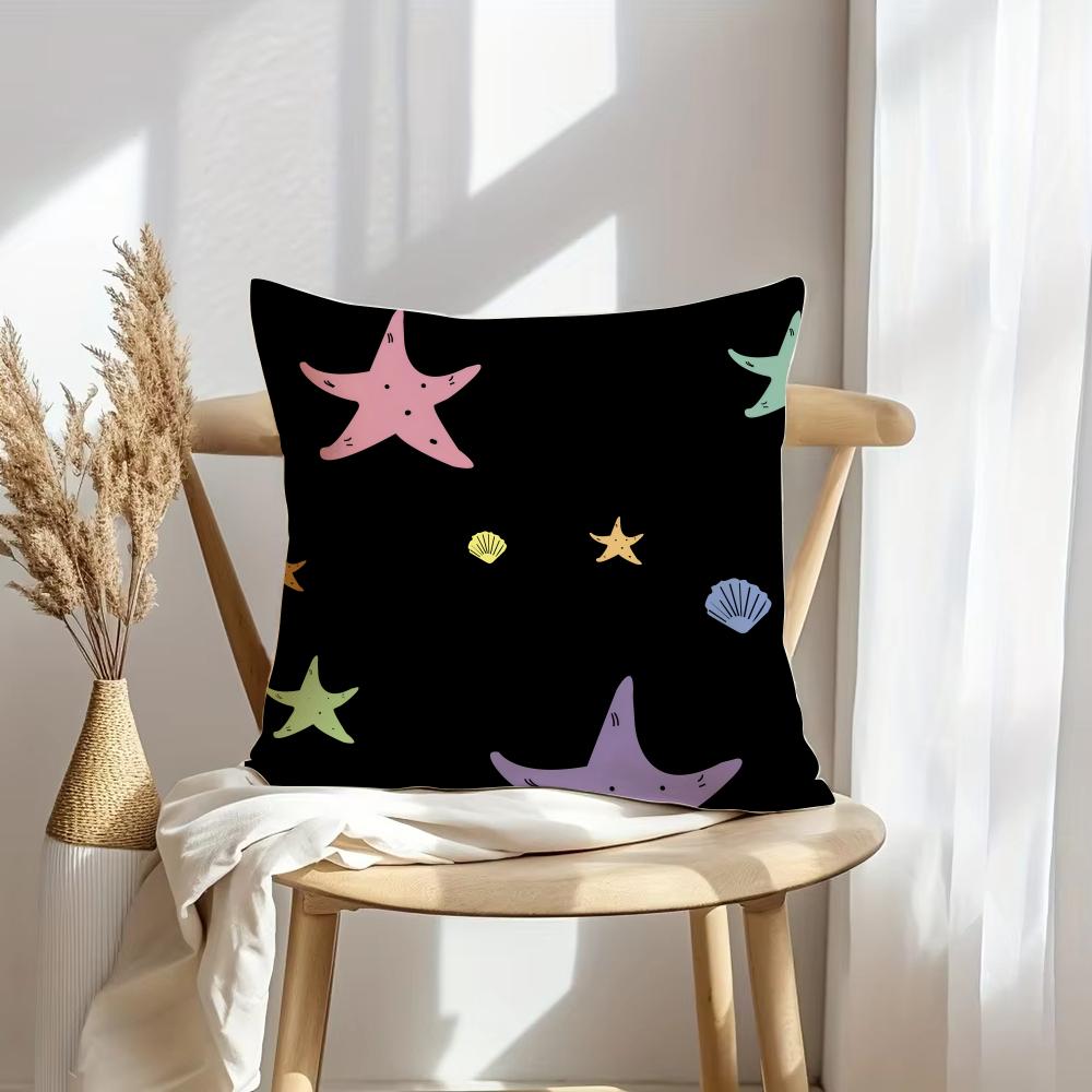 Abstract Star Art Cushion Cover Soft Plush Throw Pillow Cover | Double-Sided Decorative Cushion Case | Sofa Bedroom Home Decor