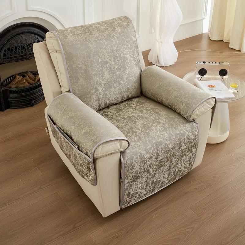 Thicken Luxury Recliner Chair Cover Nordic Solid Color Single Sofa Cushion Non-slip Relax Lazy Boy Armchair Slipcover Home Decor