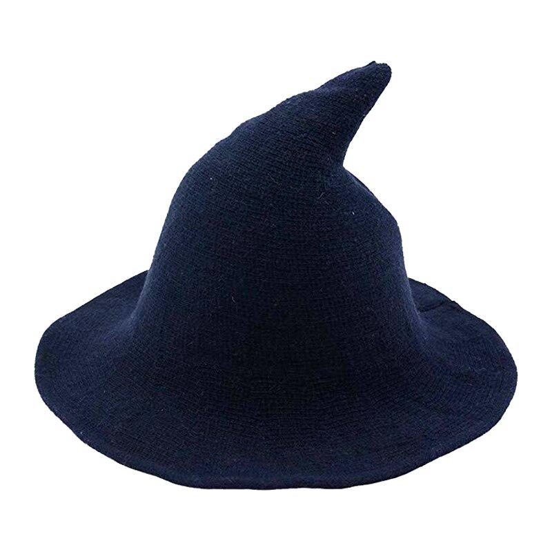 Women Witch Hat Sheep Wool Cap Knitting 