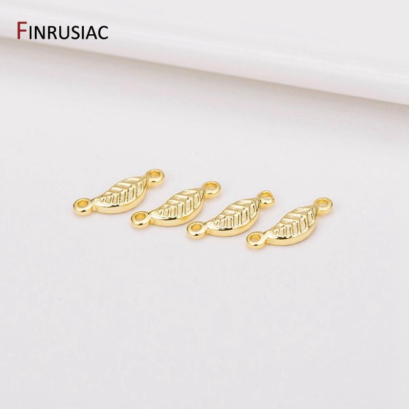 14K Gold Plated Brass Leaves Connector,Bulk Charms For Jewelry Making Supplies,Leaf Charms DIY Handmade Crafts Wholesale