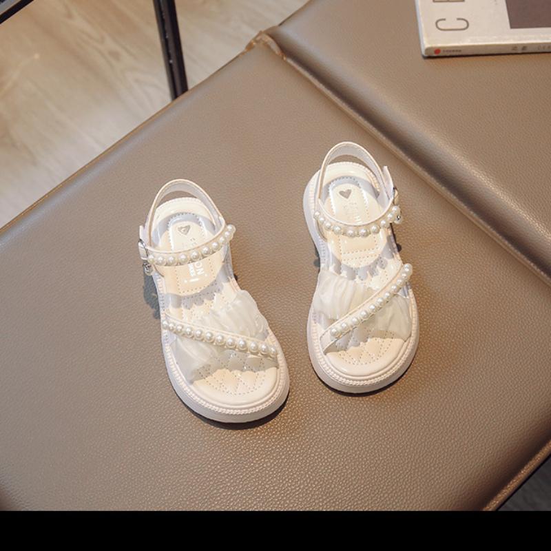 Children's shoes, girls' sandals, summer fashion, open toed flat princess shoes, little girls' student beach shoes