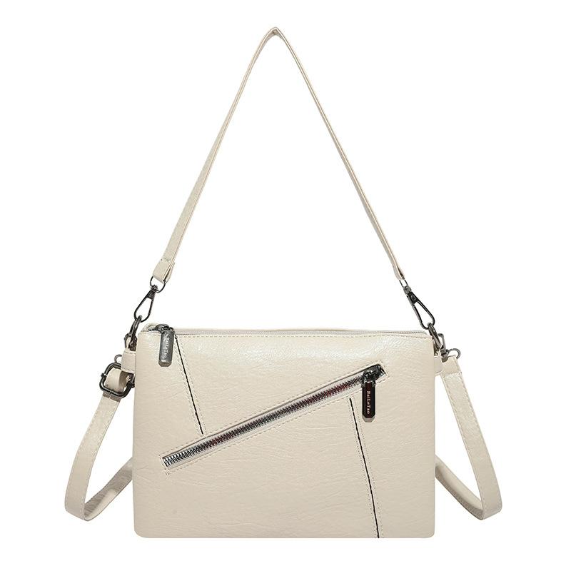 Casual Soft Leather Women's Bag Women's Single-shoulder Crossbody Bag Multi-layered Storage Small Square Commuting Bag