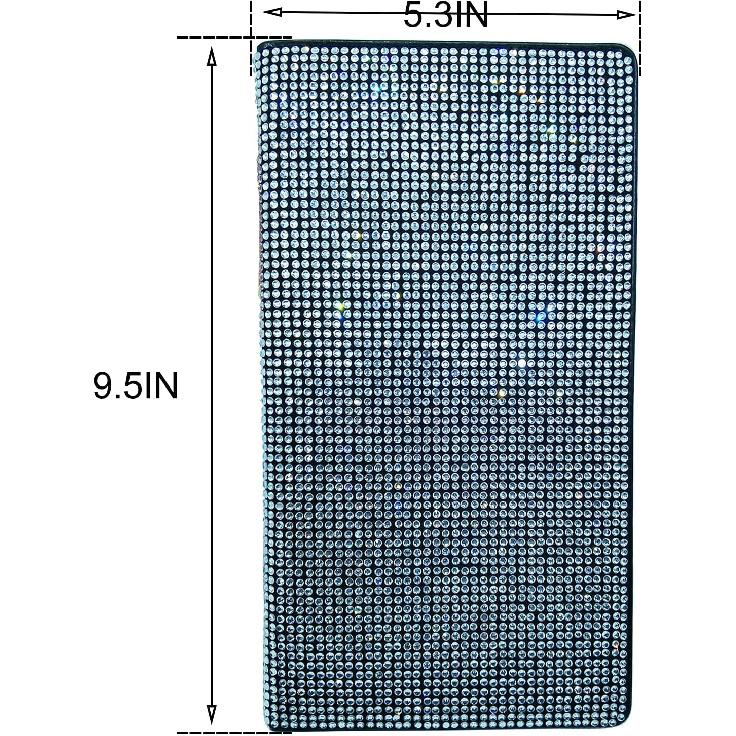 Bling Rhinestone Artificial Diamond Car Registration and Insurance Document Holder, Glitter Car Essentials Glove Box Organizer Compartment Bling