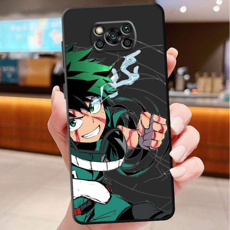 Anime My Hero Academia Case for Xiaomi Poco F4 F1 M4 5G X4 X3 Pro F3 GT X3 NFC M3 C40 F3 GT X4 NFC X4 Pro Matte Black Coque