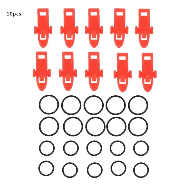 10pcs Fishing Hook Keeper Lure Bait Holder With Rubber Ringsfor Fishing Rod Fishing Gear Portable Accessories Fixed Bait