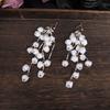 Gentle White Flower Tassel Earrings Headdress Accessories White Dress Performance Earrings