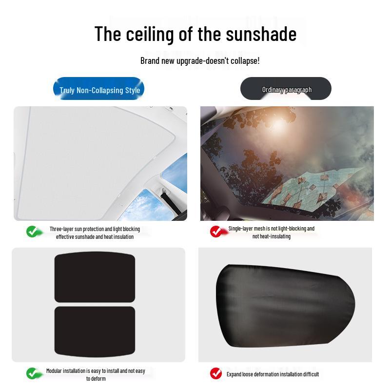 Tesla Model Y Sunroof Sunshade Split - Interior Sky Screen Protection