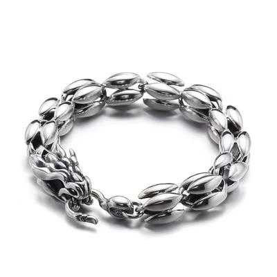 The New 925 Tai Silver Faucet Bracelet Male Dominant Fashion Guocao Retro Do Old National Style Design Simple And Versatile