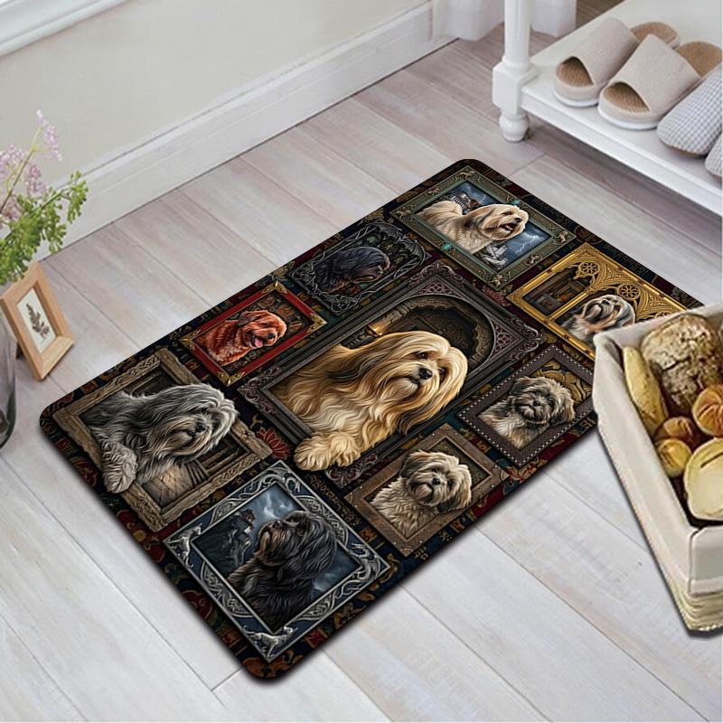 Canine Legacy Portraits Pattern Rug Floor Mat for Living Room or Bedroom Soft and Comfortable Carpet a Gift for Birthday and Holiday.