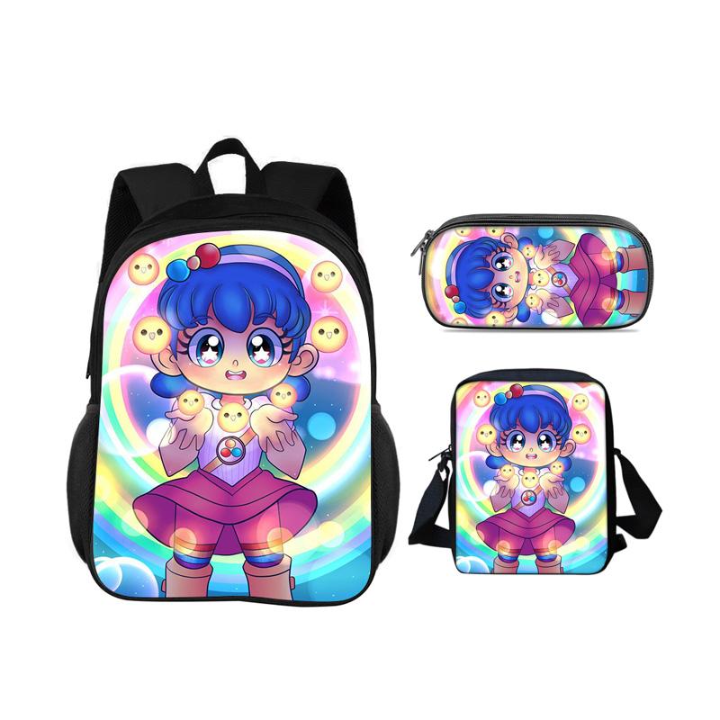 True and the Rainbow Kingdom backpack, pencil case, shoulder bag, 3Pcs set, cartoon print, kindergarten, children and students
