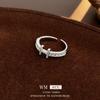 Zircon Pig Nose Open Ring - Korean Fashion Index Finger Ring, Light Luxury Design, Hand Jewelry