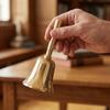 Extra Loud Pure Copper Hand Bell Vintage Manual Operation Solid Brass Call Bell Comfortable Grip Multi-Purpose Hand Cranked Bell