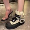 Fashion Shoes for Women  Women's Ankle Boots Trendy Retro Denim High-top Women Shoes High-quality Platform Luxury Lady Shoes Botas Mujer