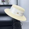 Internet Celebrity Temperament French Flat Top Straw Hat Women's Summer Small Fresh Wide Edge Sunshade Basin Hat Sunscreen Sun Hat