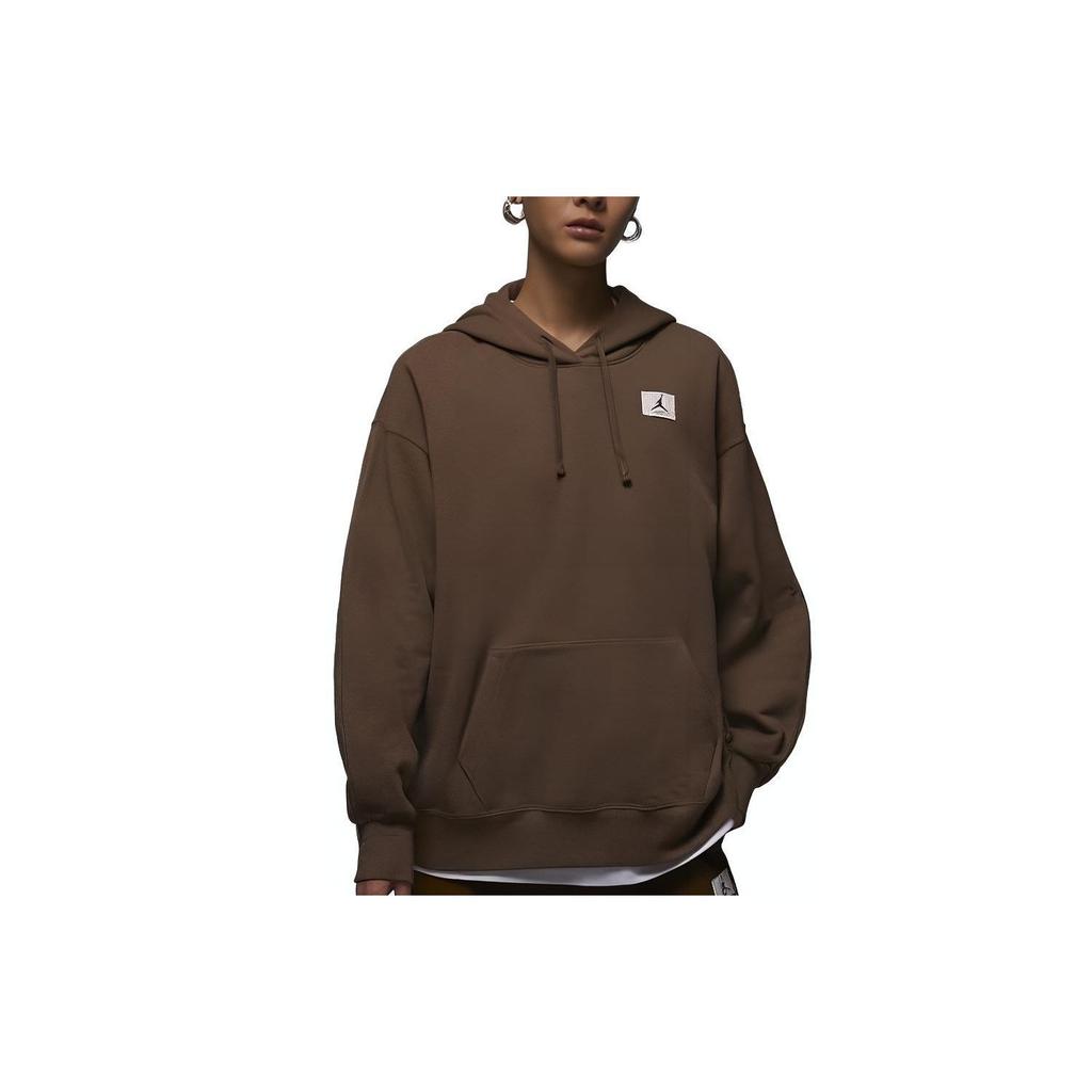 Jordan Logo Bedrucktes Kapuzen-Casual-Loose-Fleece-Langarm-Sweatshirt Damen-Sweatshirt Mongolisch-Braun DQ4604-274