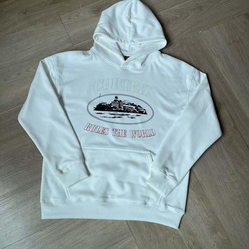 Mens Oversized Hooded Sweatshirt With Distressed Letter Print Cotton Blend Loose Fit Casual Streetwear