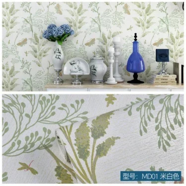 Modern Wallpaper 3M/5M/10M Non-woven Fabric Self-adhesive 3D Wallpaper Pastoral Flower Home Decor Living Room Decoration