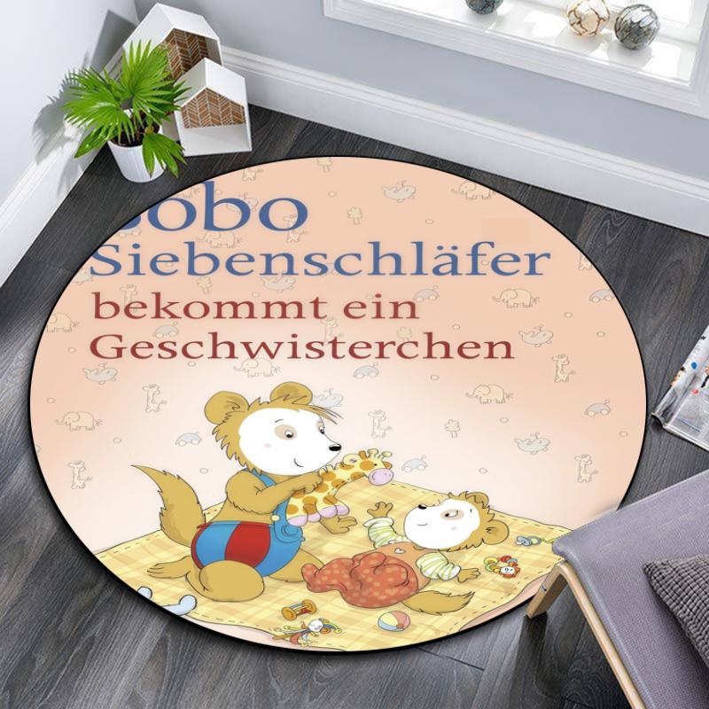 Bobo Siebenschläfer pattern round rug,Carpet Rug for Living Room Bedroom Playroom ,Non-slip Floor Mat,Holiday Gifts and Birthday Gifts.