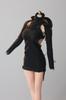 HAMRETHYPPZ Costum Scara pentru Femei Lut Ars Lung Deteriorat Luptă Rochie Sexy Nu Rochie pentru Figurine 1/6, Rochie, Rochie, (Corp, Cap, Pantofi, etc.