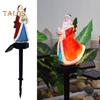 Weihnachtsmann-Solarlichter, Weihnachtsmannfigur aus Kunstharz, wasserdicht, Weihnachtspfahllicht, Außendekor, Statue, Landschafts-LED-Licht für Haus, Hof, Rasen