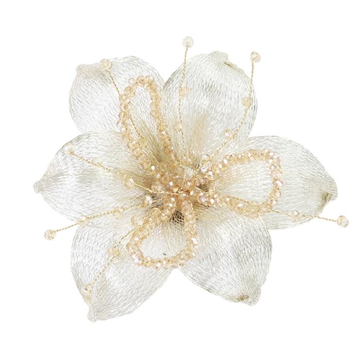 Flower Sewing Hair Clip Brooch for Wedding Dresses Artistic for Dress Wedding Bridal Dress Decorative Applique