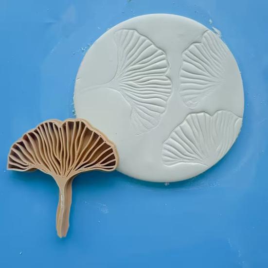 Ginkgo Biloba Blatt Tonstempel 3D-gedrucktes Blattmuster Tonprägeform für DIY-Bastelarbeiten Polymer Clay Herstellung
