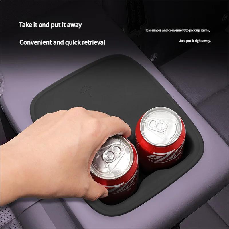 For Leapmotor B10 Car Second Drain Water Cup Holder Storage Mat B10 Wireless Charger Silicone Anti-slip Mat Modified Interior