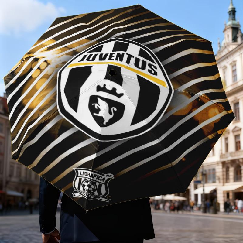 1PC Juventus Football Club Printed Umbrella Folding umbrella, automatic umbrella 8-Frame for Travel, camping Fan gifts Christmas Gifts