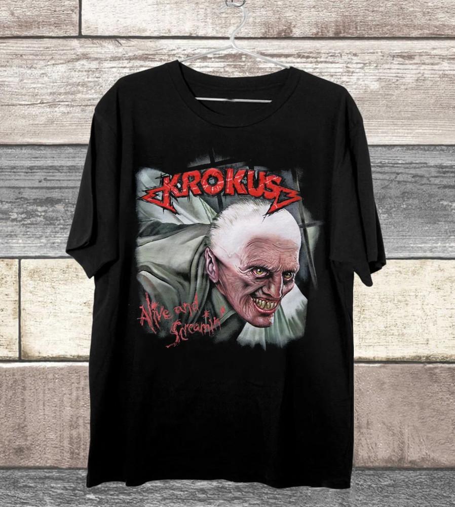 

Krokus Band Alive And Screamin Cotton Black All Size For Men Shirt Unisex T-Shirt XXXL