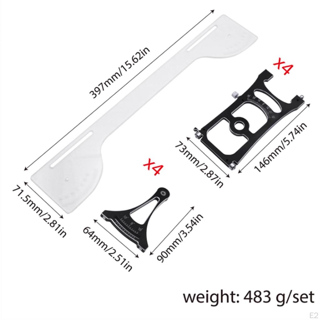 Chassis Setup System Set Adjustment Ruler Accessories Portable RC Aluminum Alloy for Electric Car