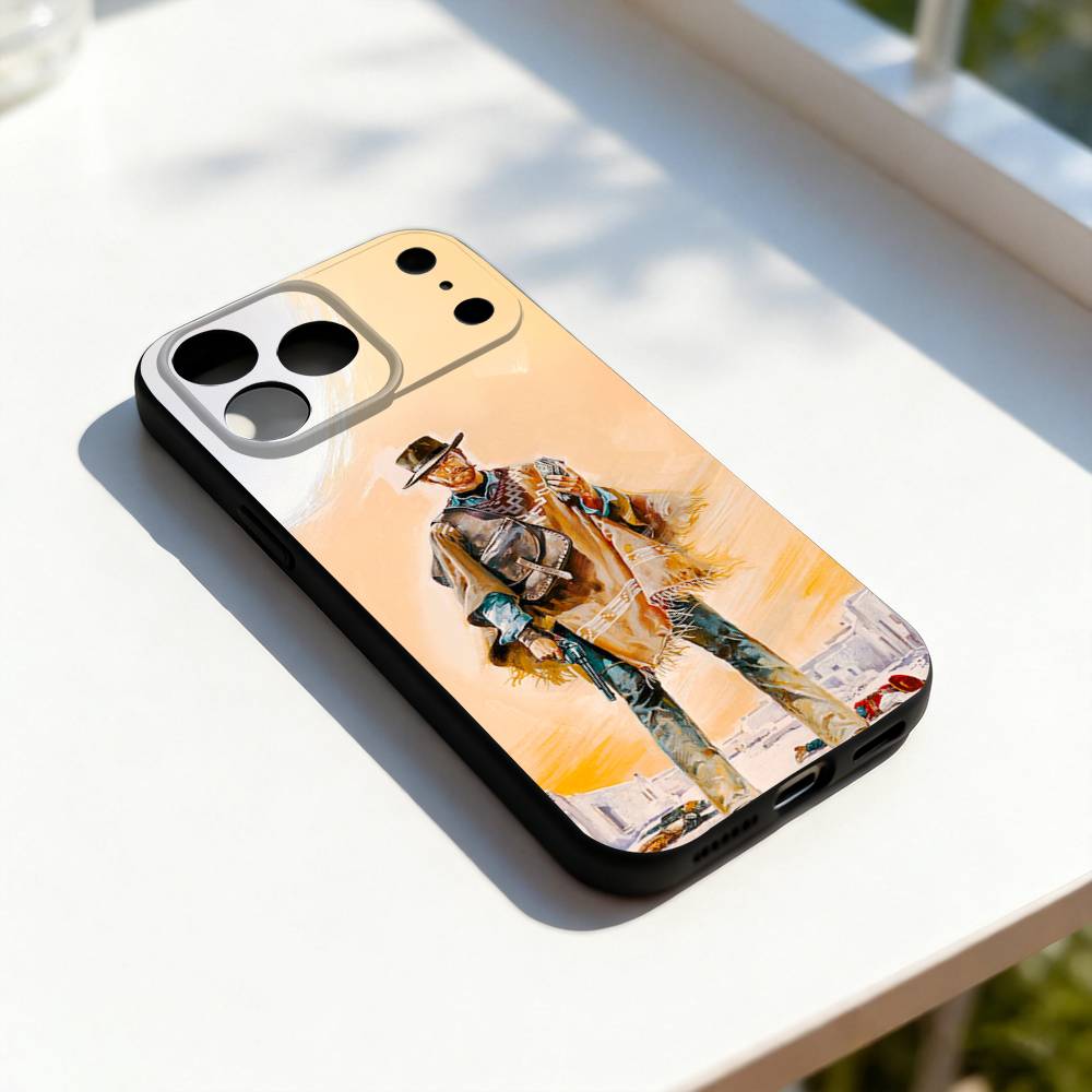 Cool Clint EastwoodS Cowboy Phone Case For iPhone 11,12,13,14,15,16,17,Pro,Max,Plus,E,SE4,Air,Mini Black Soft Cover