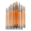 24Pcs Artist Paint Brush Set Nylon Hair Acrylic Watercolor Round Pointed Tip