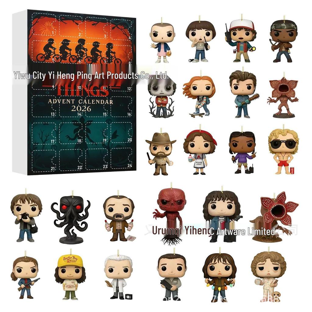 2026 Stranger Things Weihnachts-Countdown Acryl-Anhänger Kalender