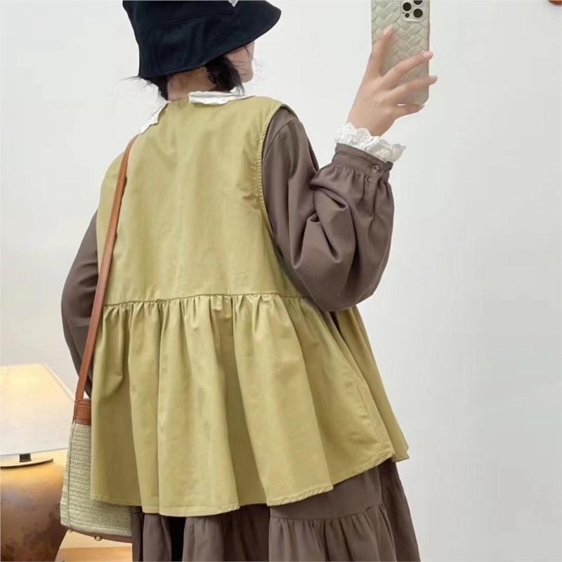 Johnature Retro Forest Kobiety Luźne Wszechstronne Warstwy Bez Rękawów Luźne Swobodne Damskie Topy