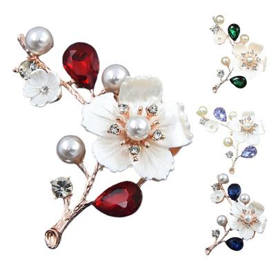 1Pc Elegant Plum Brooch Jewelry Bouquet Large Safety Pin Gift AVE