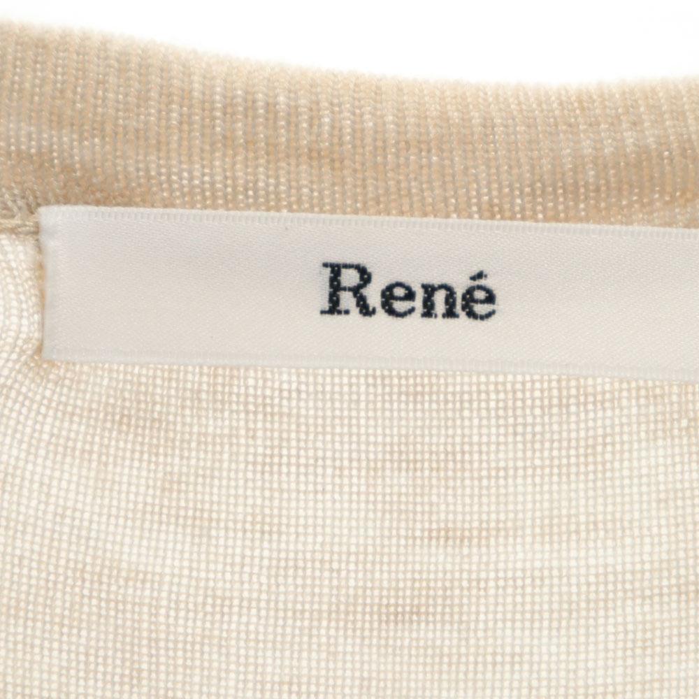 Rene Made In Japan Cashmere Blend Long Sleeve Knit Long Cardigan 34 Beige Men's Used