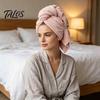Fluffy Hår Turban til Daglig Brug Mikrofiber Håndklædeindpakning, Hurtigtørrende Anti-frizz Tørring med Elastisk Indpakningsbånd, Superabsorberende Kvinder Lang Tyk