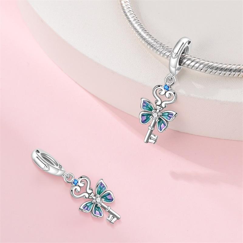 Authentischer Kupfer Schmetterling Charm Perlen Charms Lila Perlen Charms Kompatibel Mit Armbändern Halsketten Zubehör Perlen Schmuck Damen Feiner Schmuck Geschenk