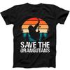 Save The Orangutans Homage Monkey Jungle Funny Gift Tee Black T Shirt 283