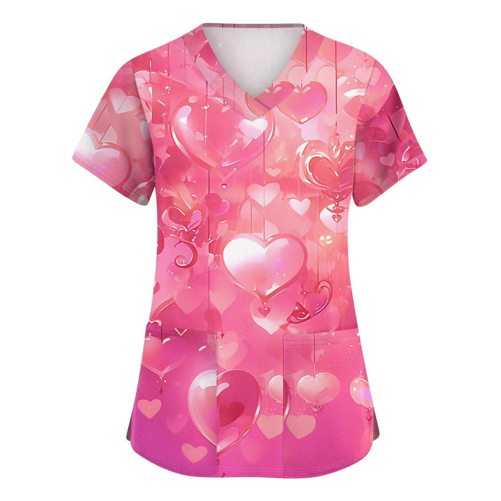 

Женская милая блузка с принтом бантиков, рабочая одежда, V-образный вырез, двойной слой, карманы, базовая, с коротким рукавом, пуловер XL