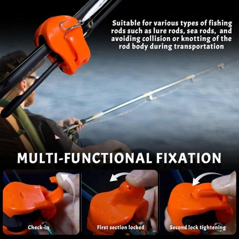 Fishing Rod Holder Fixer Clip Straps Fishing Pole Holder Compact Design Fishing Rod Fixer Wall Mounted Fishing Rod Holder