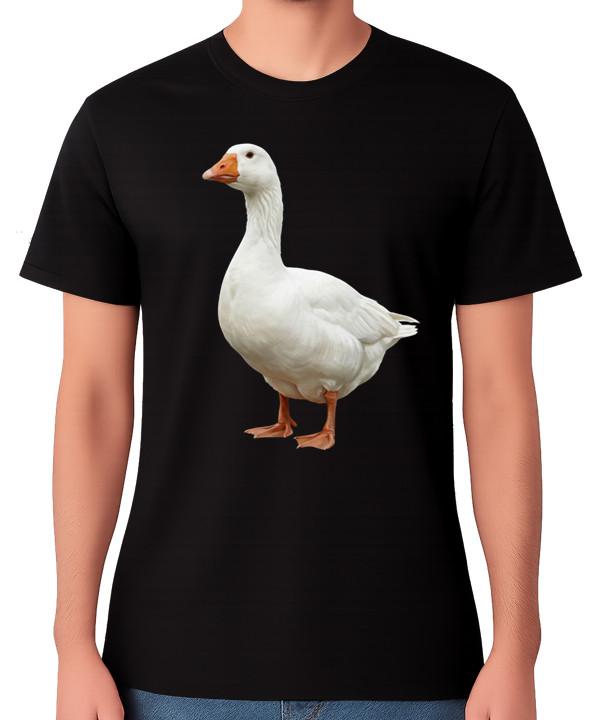 White Goose Farm Bird Illustration T-Shirt Country Poultry Lover Unisex Tee S разноцветный