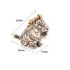 Brass Cartoon Little Tiger Animal Keychain Pendant Zodiac Tiger Small Pendant